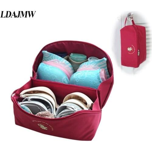 LDAJMW Large Capacity Travel Storage Bag For Clothes Bras Underwear Socks Organizer Pouch Box Home Closet Divider Container