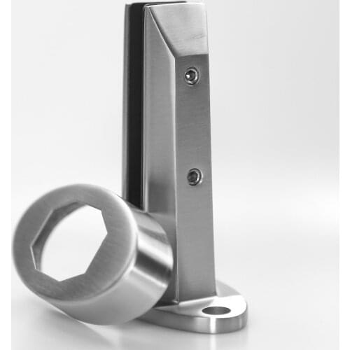 Duplex 2205 Stainless Steel Modern Design Pool Fence Oval Base Glass Spigot