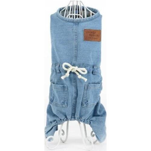 New fashion dogs cats denim tracksuits clothes doggy cool jumpsuits clothing puppy rompers costume pet dog cat outwear 1pcs