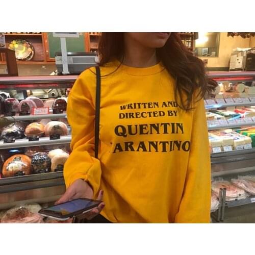 Skuggnas Written and directed by Quentin Tarantino Sweatshirt Spring Tops Casual Cotton Yellow Jumper tumblr 90s Grunge Hoodies
