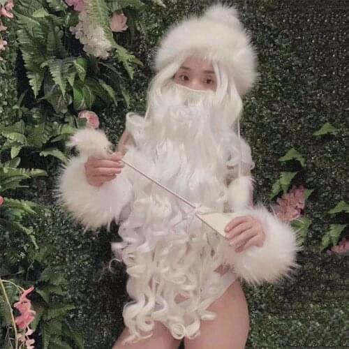 Christmas Day Costume White Sexy Bikini Festival Outfit Nightclub Singer Pole Dance Clothing Rave Clothes Stage Wear DT1991