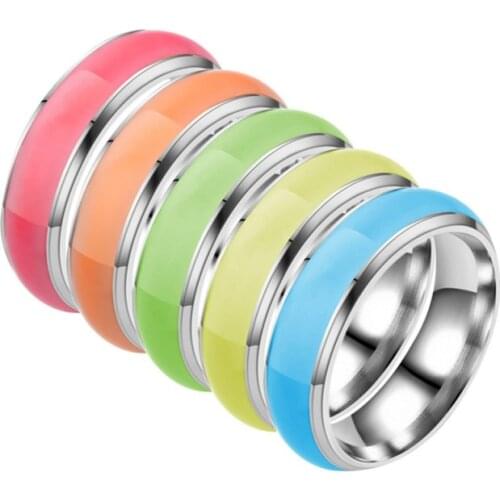 Creative Luminous Rings For Couples Glossy Fluorescent Jewelry Gift For Lovers Valentines Day