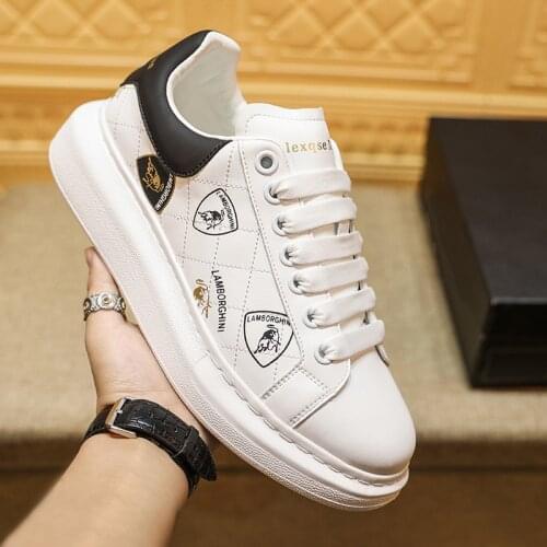 Size 38-46 Mens Casual Shoes Unisex High Quality Trendy Sneakers Couple White Chunky Platform Shoes Chaussure Homme