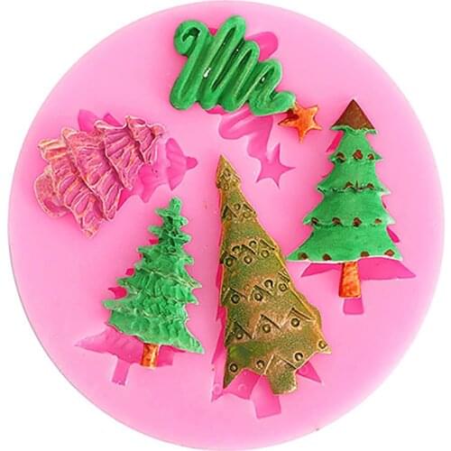 Round Chocolate Mold Christmas Tree Silicone Mold 3D Geometric Cake Molds Silicone Baking Pan for Pastry Silicone Molds