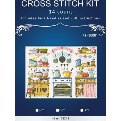 The kitchen utensils 2016 home Decor counted14ct white canvas similar DMC Cross Stitch kits 14CT needlework Set DIY embroidery