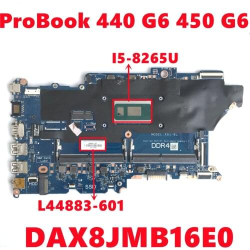 L44883-601 L44883-501 L44883-001 For HP ProBook 440 G6 450 G6 Laptop Motherboard DAX8JMB16E0 With SRFFX I5-8265U DDR4 100%Tested