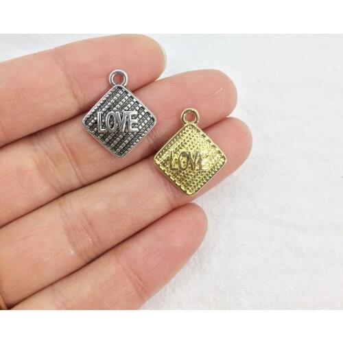 Eruifa Pretty 20pcs 16*12pcs LOVE Zinc alloy charms Wholesales necklace,earring bracelet jewelry DIY handmade 2 colors