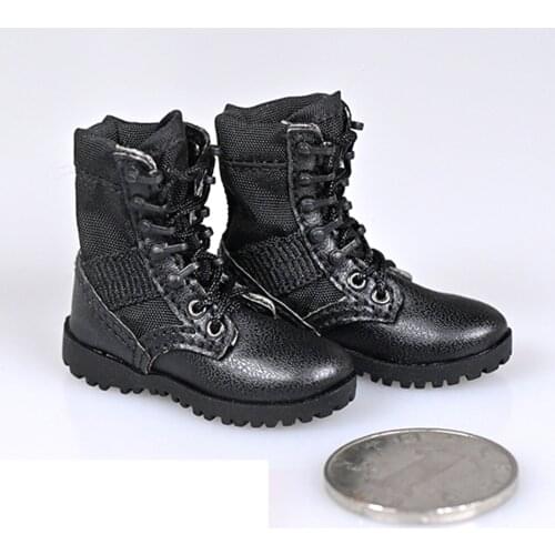1/6 Scale Female Shoes Model Empty Inside Leather Boots Military Shoes Combat Boots Fit For 12" Inch Action Figure Doll Body