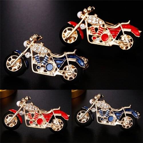 Fashion Motorcycle Brooch Red Enamel Brooches Girls Kids Gifts Jewelry Suit Collar Sweater Accessories Pins