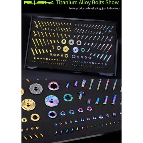 RISK M7000 M8000 Titanium Alloy Fixing Bolts Screws Set For MTB Mountain Bike Bicycle Derailleur Cable Disc Brake Stem Cap Kit