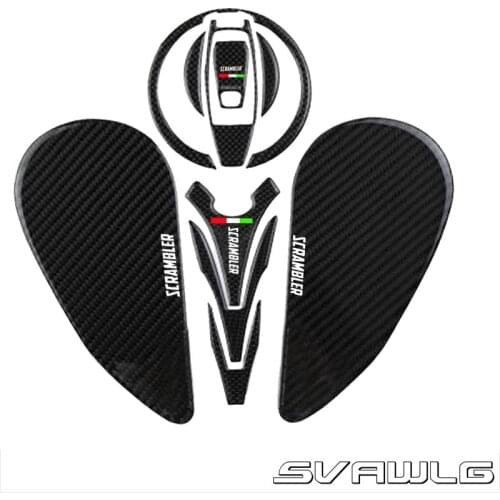 Motorcycle Real Carbon Fiber Tank Gas Cap Pad Filler Cover Tankpad Tankgrip Sticker Decals Fit for DUCATI SCRAMBLER