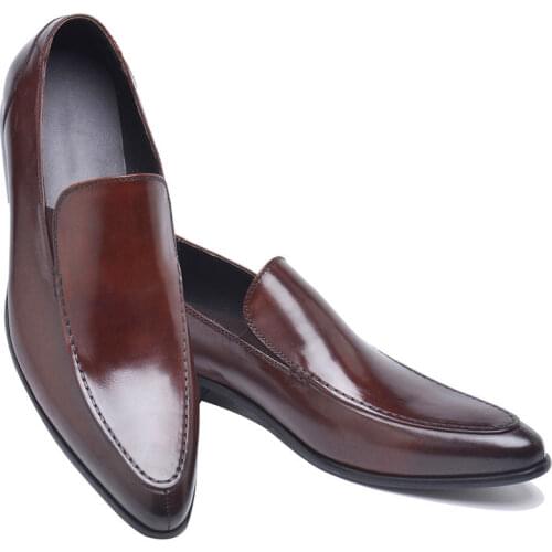 New British Dress Shoes Male Classic slip-on Business Oxford shoes Plus Size Black Moccasins Formal Shoes For Men