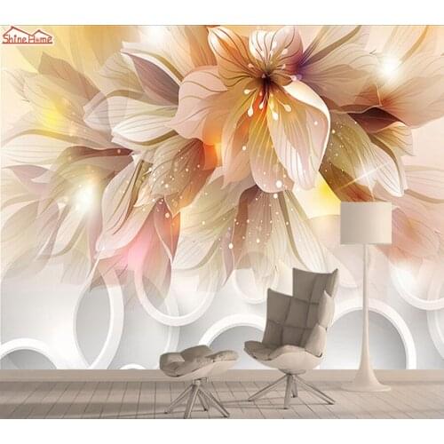 Wallpapers for Living Room Glitter Flower 3d Photo Nature Wallpaper Vinyl Wall Paper Papers Home Decor Murals Roll Self Adhesive