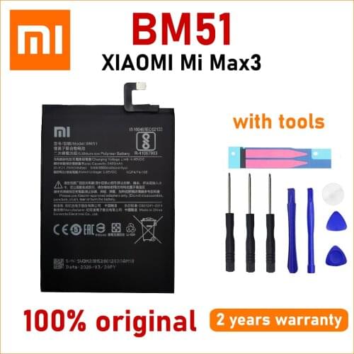 Xiao Mi Original 5500mAh BM51 Battery For Xiaomi Mi Max3 Max 3 Phone High quality Batteries With Tools+Tracking number
