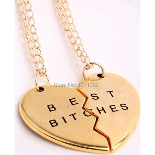 2PC Hot Broken Heart Charm Pendant Necklace For Women Men Gifts For Lovers Couples Best Friends Necklaces BFF Friendship Jewelry
