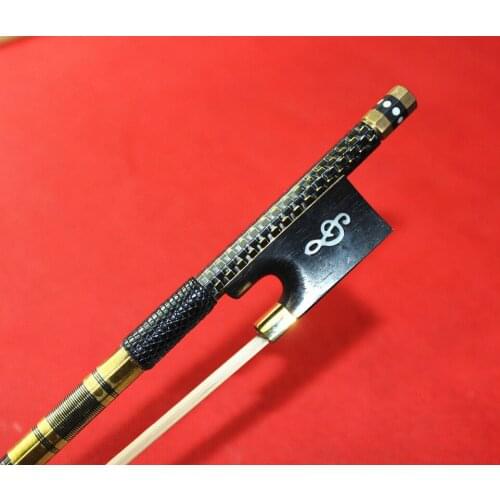 Pro new light carbon fiber 4/4 violin fiddle bow copper parts White horse hair