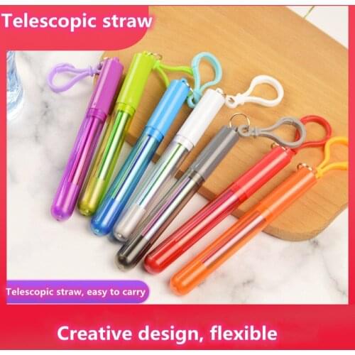 Hot sale new environmental protection and health colorful stainless steel 304 retractable straws coffee milk tea beverage straws