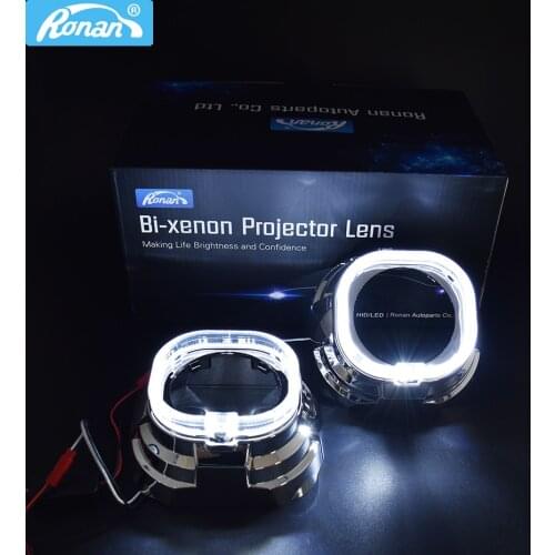 Ronan 3.0 LED optical angel eyes masks shroud for Koito Q5 Hella Bi xenon projector lens car headlights mask Automobile cover