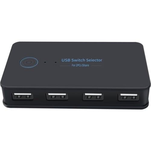 2 in 4 Out Switch Selector 2 Port Pcs Sharing 4 Devices USB2.0 for Keyboard Mouse Scanner Printer Hub Multifunctional