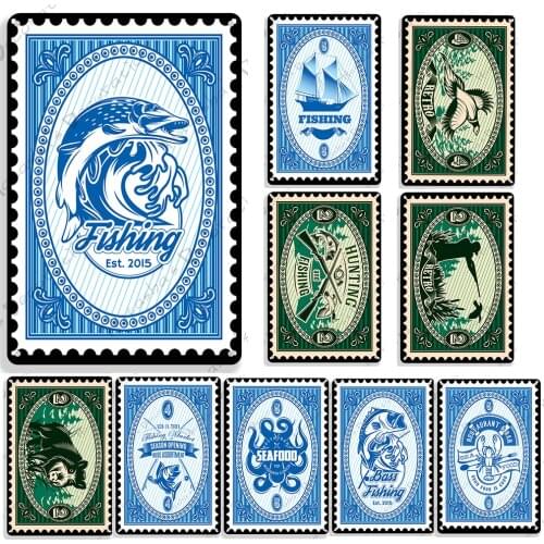 Stamps Metal Poster Metal Tin Sign Industrial Decoration Animal Retro Poster Club Pub Bar Home Decor Signs Wall plate