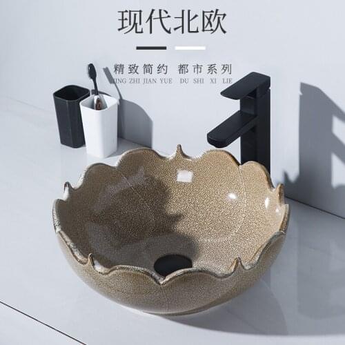 Light luxury style above counter basin Nordic washbasin personality creative ceramic art basin bathroom homestay sink home