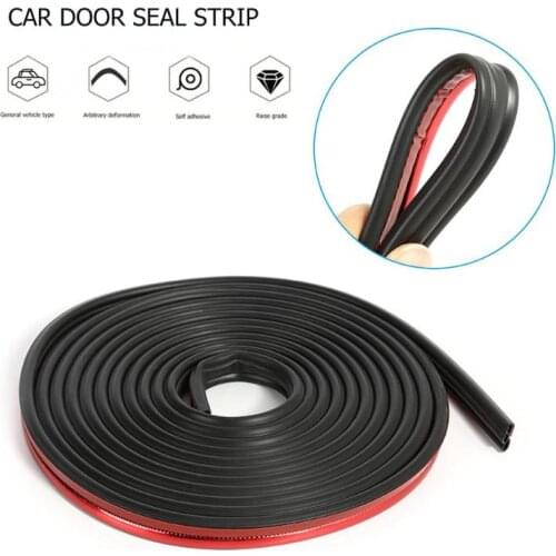 VODOOL 5m B+J Type Car Door Seal Strip Auto Rubber Seals Noise Insulation Weatherstrip Sound Proof Sealing Trunk Edge Stickers