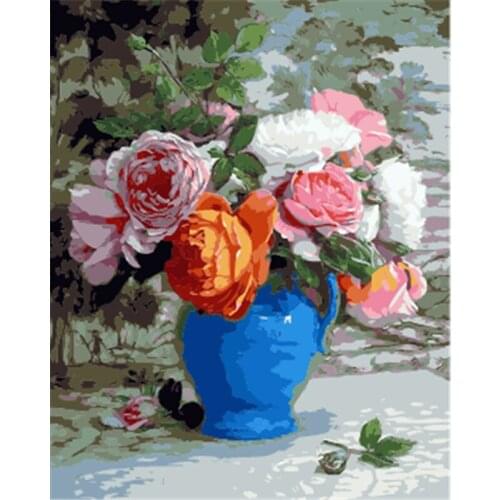 YIKEE Painting Flowers By Numbers