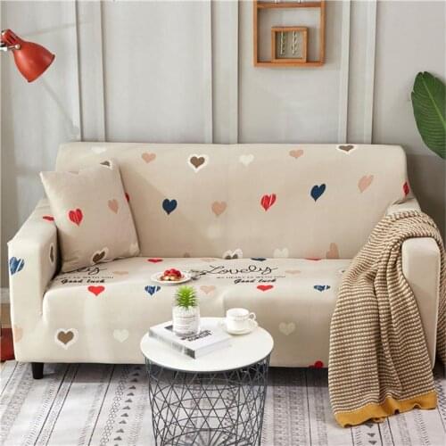 Heart Pattern Protector Elastic Sofa Covers Wrap Couch Cover Printed Stretch Furniture Stretch Slipcovers Sofa Towel Sectional