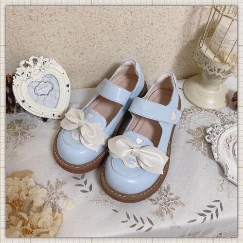 Lolita Shoes Kawaii Black White Japanese Women Cosplay Buckle Lolita Platform Vintage Running Shoes Anime Cosplay Big Size 41