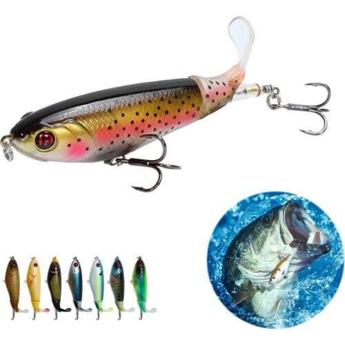 1pc 17g 10.5cm Floating Pencil Fishing Lure Propeller Tractor Hard Bait Artificial Wobblers Plastic Fishing Tackle 6# Hook