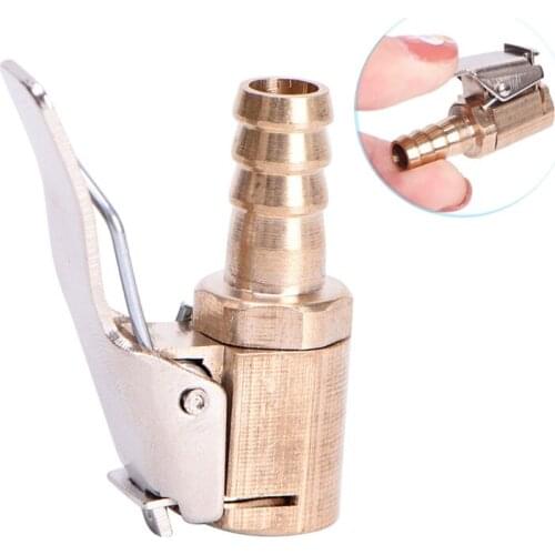 1Pc 6MM/8MM Tire Valve Air Pump Chuck Clip Clamp Auto Car Truck Tire Inflator Valve Connector Brass
