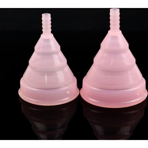1Pcs Menstrual Reusable Cup Foldable Lady/Women Cup Silicone Vaginal Period Cup Feminine Hygiene Vagina Health Care S/L 2 Colors