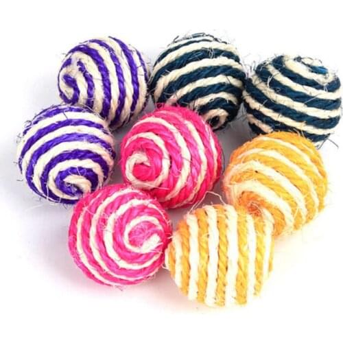 1PCS Funny Cat Pet Interactive Chew Toy Sisal Rope Weave Ball Chewing Rattle Scratch Catch Toy For Pet Cat Dog Pet Accessories