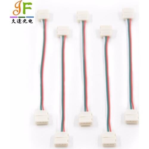 100pcs 3pin 10mm wide connector with 15cm long cable for 10mm led digital strip WS2811,WS2812 no need soldering;plug and play