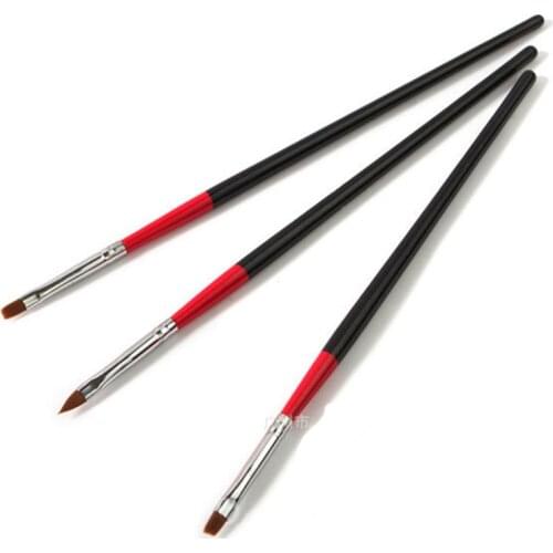 3Pcs Nail Pen Kit Nail Tips UV Gel Builder Painting Design Brush Set