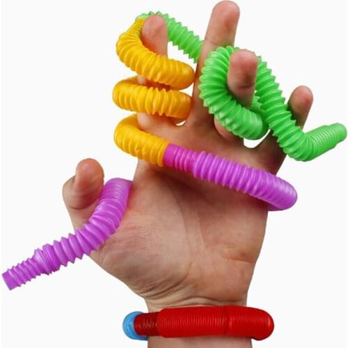 5Pcs Mini Pop Tubes Sensory Toy For Adult Fidget Stress Relieve Toys Kid Autism Anti Stress Plastic Bellows Children Squeeze Toy