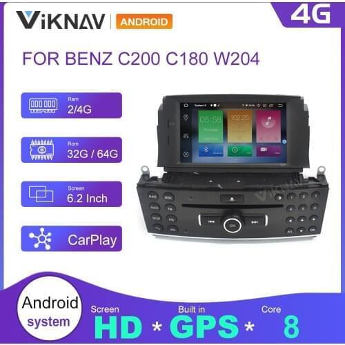 Android 10 screen car radio for Mercedes Benz C200 C180 W204 2007-2010 car audio multimedia player GPS navigation video player