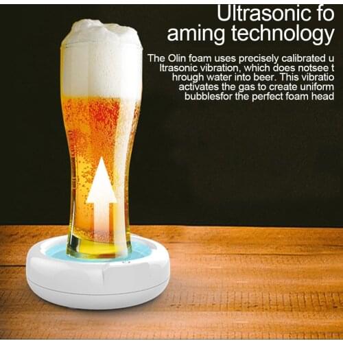 Beer Bubbler Household Supersonic Foaming Machine Portable Beer Foam Maker Sonic Foamer For Ice Beer Kitchen Beer Brewing Tool