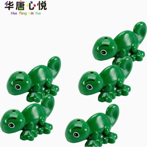 Locking Animals Series 5 pcs Green Lizard Accessories Toys For Children Educational DIY Brick Mollusk Animal Compatible Building