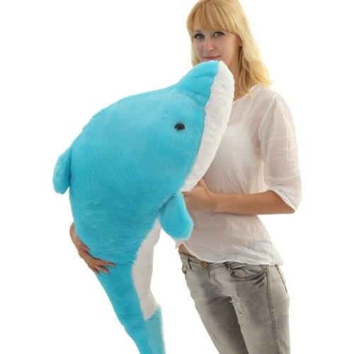 Promotion large lovers dolphins plush toy kawaii animals doll cute doll pillow girl birthday gift 55inch 140cm
