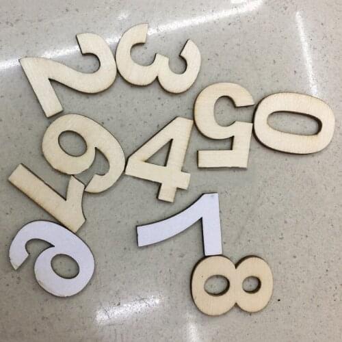 10PCS Digital 0-9 Wooden Self-Adhesive Room Numeral Ornaments Decoration Crafts Wood Numbers Home Hotel Decor
