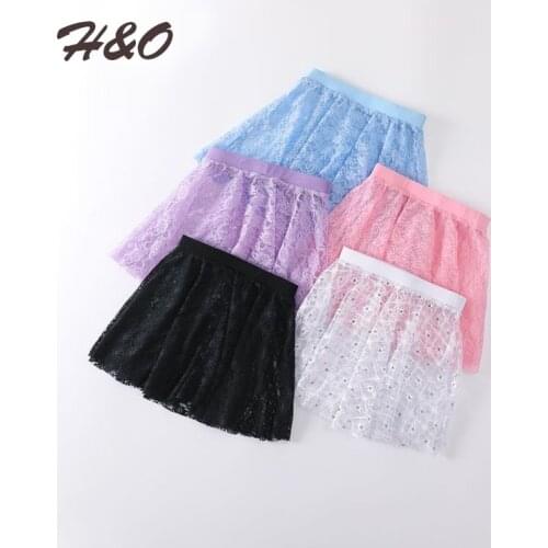 Girls Ballet Tutu Skirt Dance Chiffon Lace Basic Mini Pull-On Wrap Skirt with Waist Tie for Ballet Latin Dance Practice Clothing