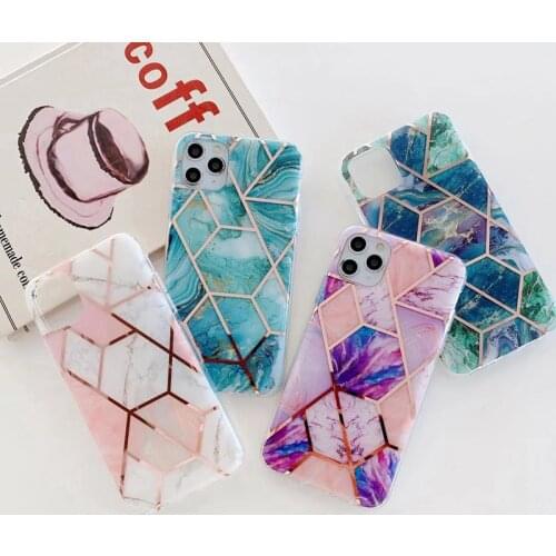 For iphone12 All-inclusive mobile phone case 11Pro/Max XsMax 12Mini 8plusXR/7Marble pattern electroplating phone case