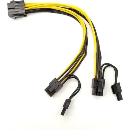 EPS CPU 12V 8 Pin To Dual 8 (6+2) Pin PCIE Adapter Power Supply Cable 20cm