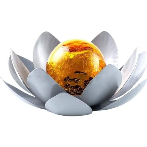 Lawn Light Lamps Lights Waterproof Outdoor LED Cracked Glass Ball Garden Solar Lamp