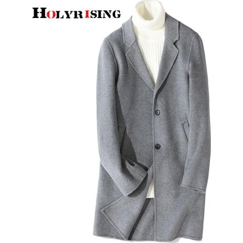 Holyrising Men Wool Coat Double-sided Cashmere Coat winter high quality long cashmere coat luxury wool Coat 18852-5