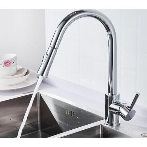 Chrome Kitchen Faucet Pull Out Hot Cold Water Kitchen Sink Water Tap Single Handle Mixer Tap Sprayer Spout Tap кран для кухни