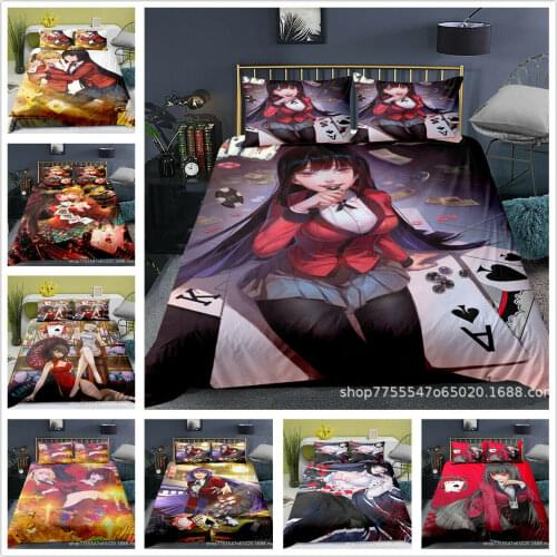 Kakegurui Home Textile Pillow Case 3D Duvet Covers Comforter Bedding Sets Bed Set Home Decor Bedding