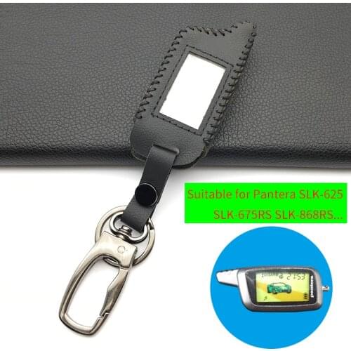 Leather Key Case Protector Cover for Pantera Keychain SLK 600 625 650RS 675RS 300 400 868 Two Way Car Alarm Remote Control LCD
