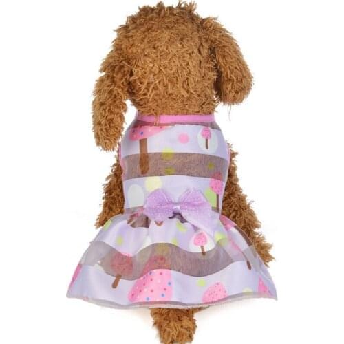 Pet Dog Beautiful Wedding Dress Clothes Print Polyester Summer Cool Dresses For Small Dogs DC795